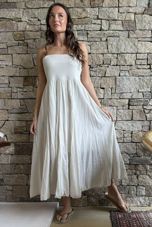 Songbird Bandeau Skirt Dress Stone - /12=